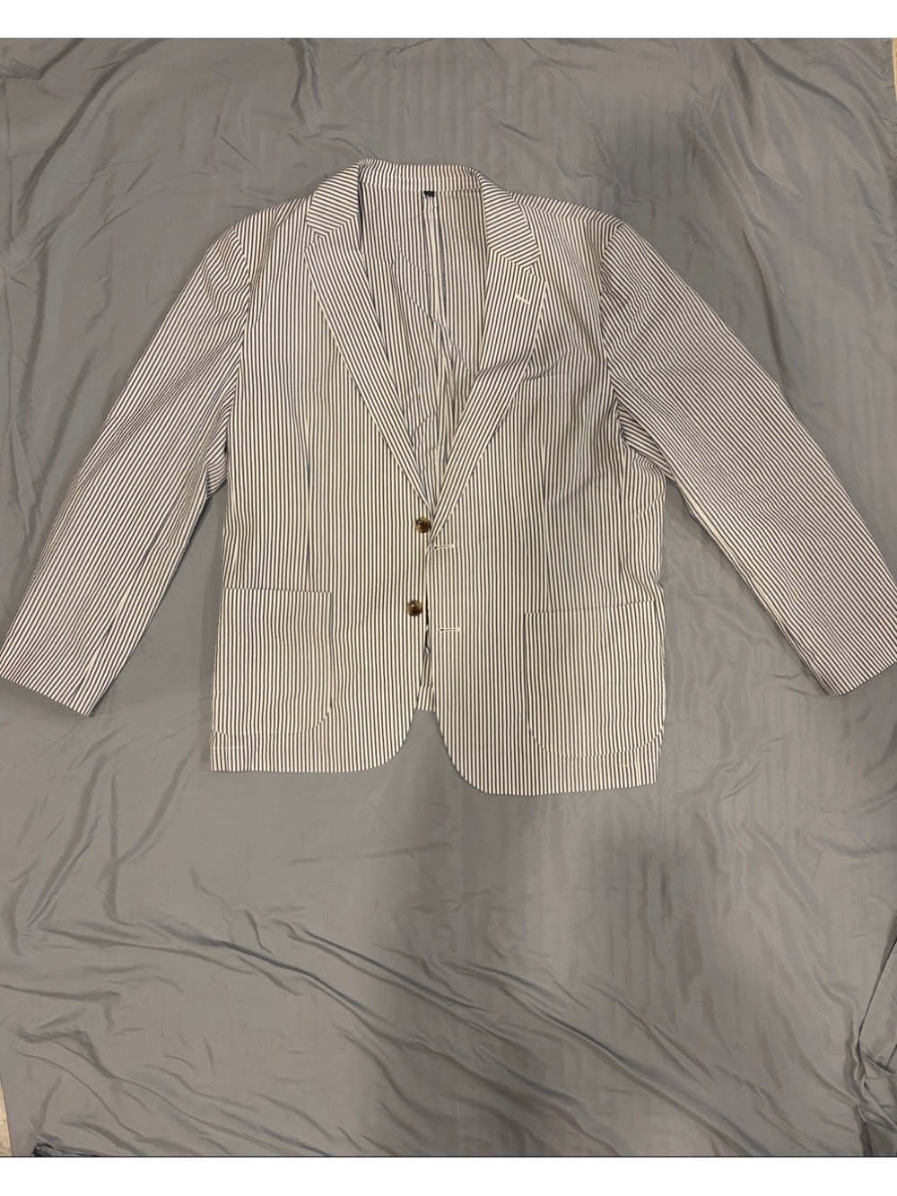 Jcrew Thompson Striped SeersuckerBlazer - White & Navy